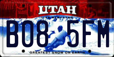 UT license plate B085FM