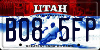 UT license plate B085FP