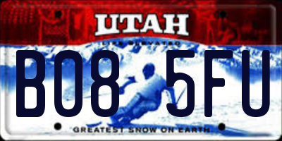 UT license plate B085FU