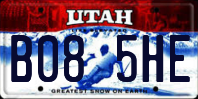 UT license plate B085HE