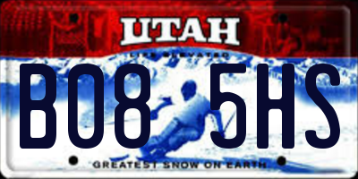 UT license plate B085HS