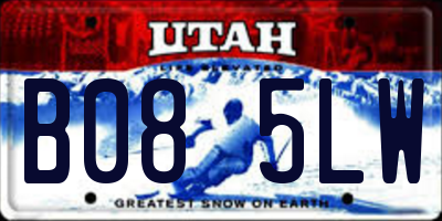 UT license plate B085LW