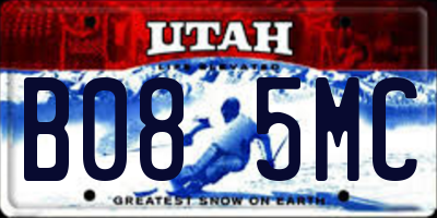 UT license plate B085MC