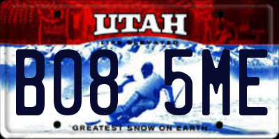 UT license plate B085ME