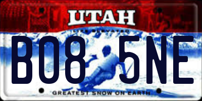 UT license plate B085NE