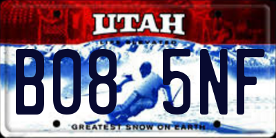 UT license plate B085NF