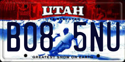 UT license plate B085NU