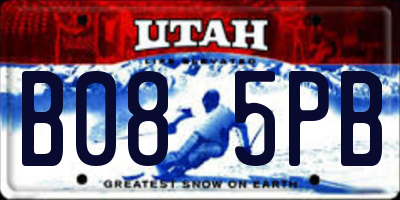 UT license plate B085PB