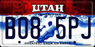 UT license plate B085PJ