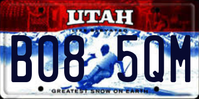 UT license plate B085QM