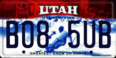 UT license plate B085UB