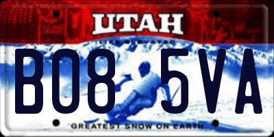 UT license plate B085VA