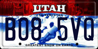 UT license plate B085VQ