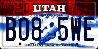 UT license plate B085WE
