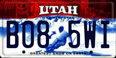 UT license plate B085WI