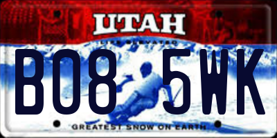 UT license plate B085WK