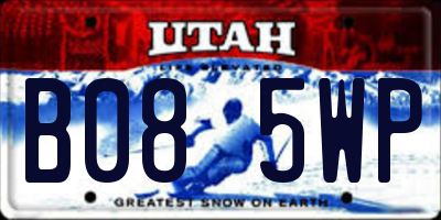 UT license plate B085WP