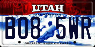 UT license plate B085WR