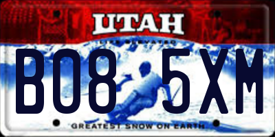 UT license plate B085XM