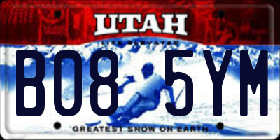 UT license plate B085YM
