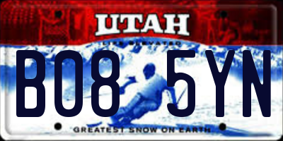 UT license plate B085YN