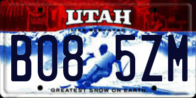 UT license plate B085ZM