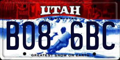 UT license plate B086BC