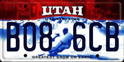 UT license plate B086CB