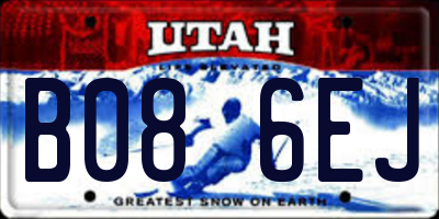 UT license plate B086EJ