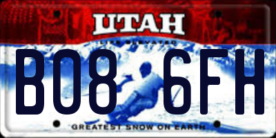 UT license plate B086FH