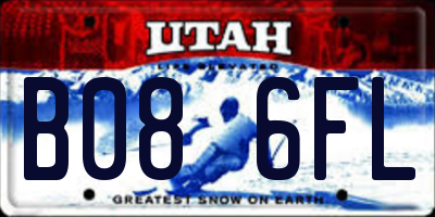 UT license plate B086FL