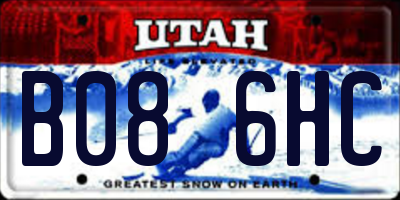 UT license plate B086HC