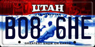 UT license plate B086HE