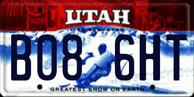 UT license plate B086HT