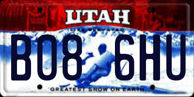 UT license plate B086HU
