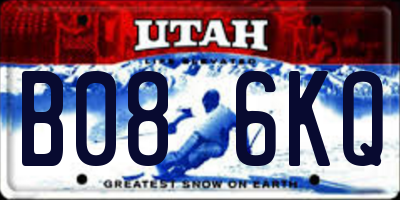 UT license plate B086KQ