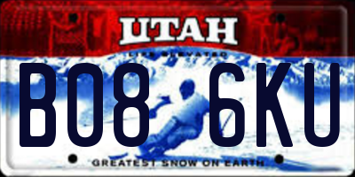 UT license plate B086KU
