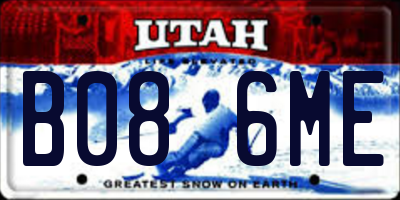 UT license plate B086ME