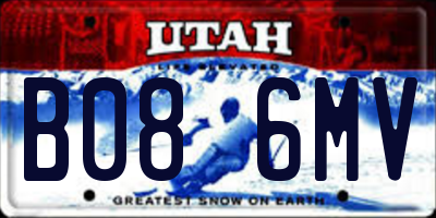 UT license plate B086MV