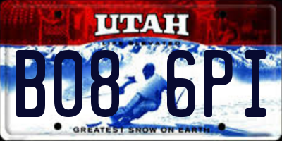 UT license plate B086PI