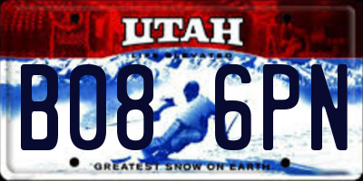 UT license plate B086PN