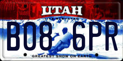 UT license plate B086PR