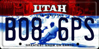 UT license plate B086PS