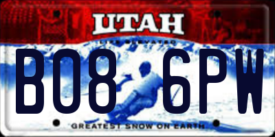 UT license plate B086PW