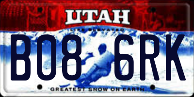 UT license plate B086RK