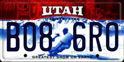 UT license plate B086RO