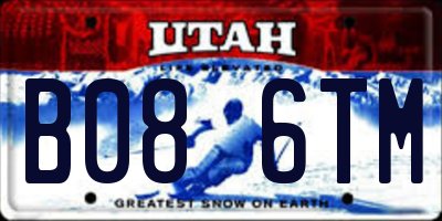 UT license plate B086TM