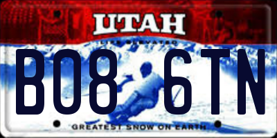 UT license plate B086TN