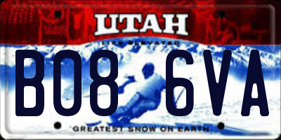UT license plate B086VA