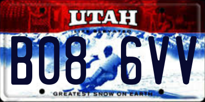 UT license plate B086VV